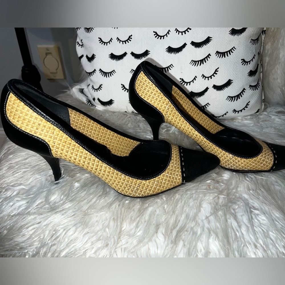 Prada Raffia Cap Toe Pumps Size - Picture 5 of 5